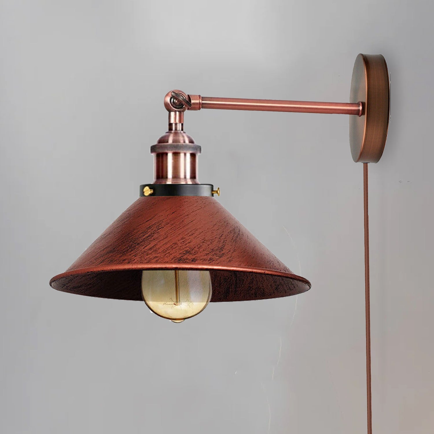 Wall Light Copper Mounted Modern Industrial Shade Sconce Adjust Lamps~2552