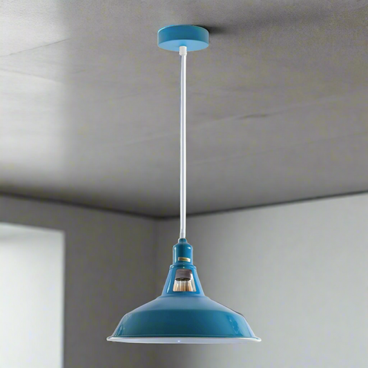 Eye-catching blue hanging light fixture
