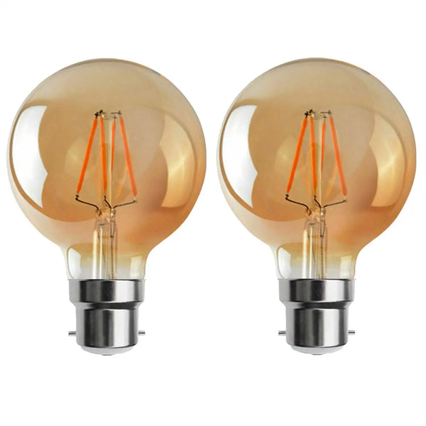 Vintage LED Bajonet G95 Filamentlamp 4W B22 Edison Decoratieve Lamp ~3080 – Pakket 2