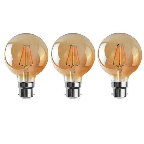 Vintage LED Bajonet G95 Filamentlamp 4W B22 Edison Decoratieve Lamp ~3080 – Pakket 3