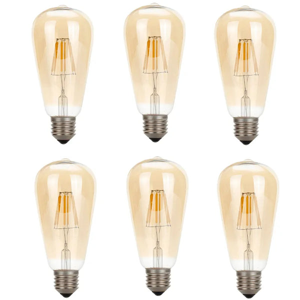 4W Retro E27 fitting Filament LED Edison Lamp Dimbaar Decoratief~4160 – Zes
