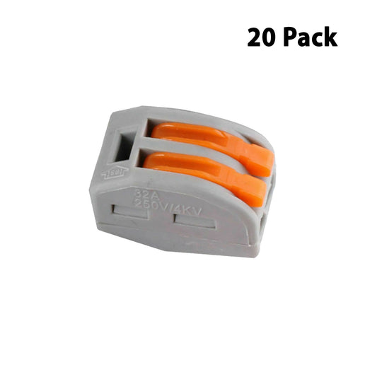 2Way 20/50/100 Pack Spring Lever Electric Terminal Cable Wire Block Clamp Female wire connector~4438