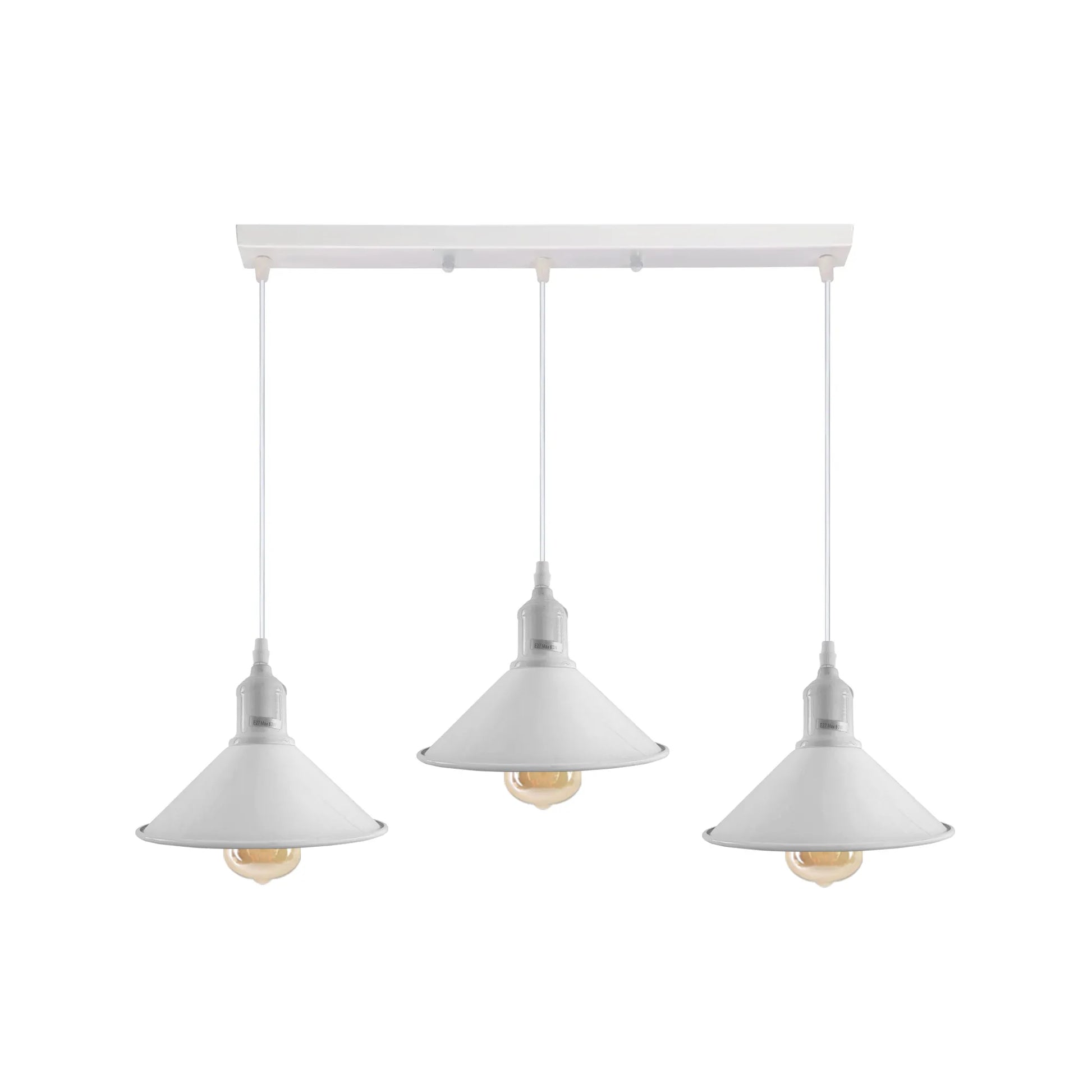 3 Way Industrial Vintage Hanging Pendent Ceiling Light Fittings