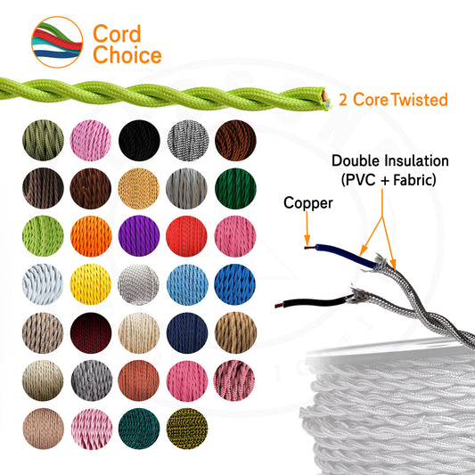 2 Core Twisted Electric Cable Peach Color Fabric 0.75mm~4792