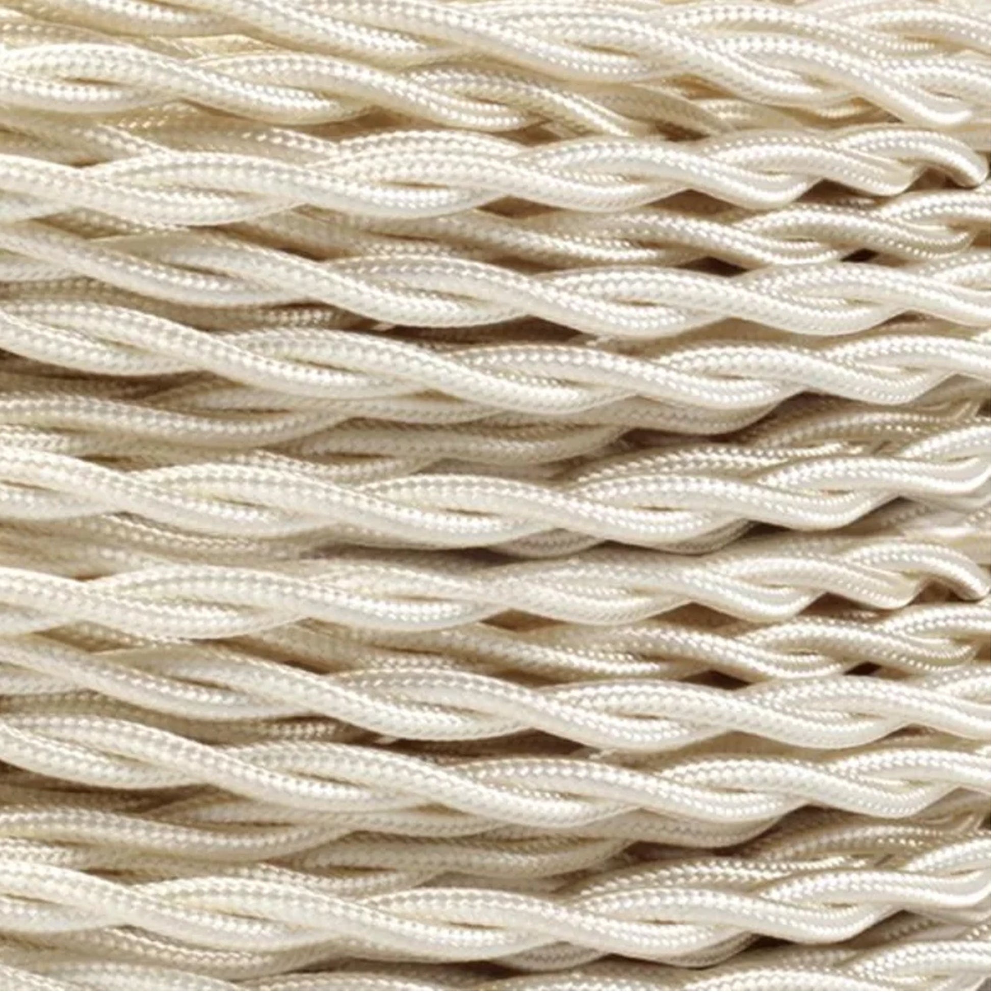 5m 2 Core Twisted Electric Cable Ivory Color Fabric 0.75mm~4787
