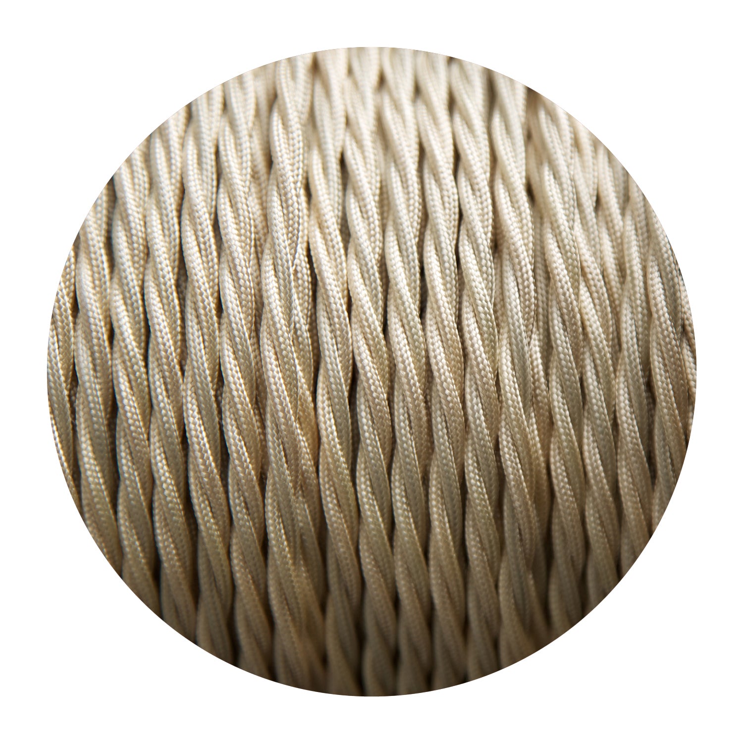 2 Core Twisted Electric Cable Ivory Color Fabric 0.75mm~4786