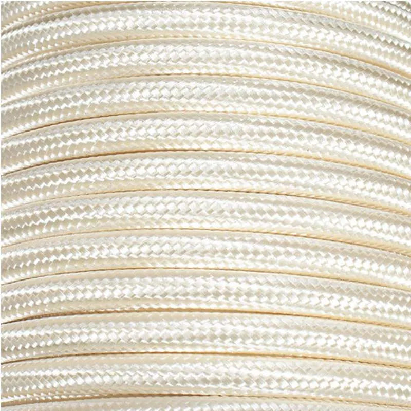 3 core Round Vintage Braided Fabric Ivory Colour Cable Flex 0.75mm~4538