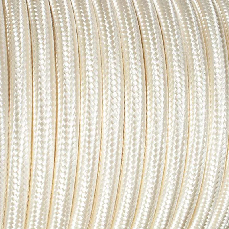 3 core Round Vintage Braided Fabric Ivory Colour Cable Flex 0.75mm~4538