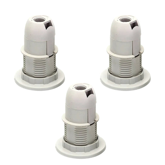 3 Pack E14 Socket Bulb Holder Edison Small Screw White Plastic Lamp holder~4361