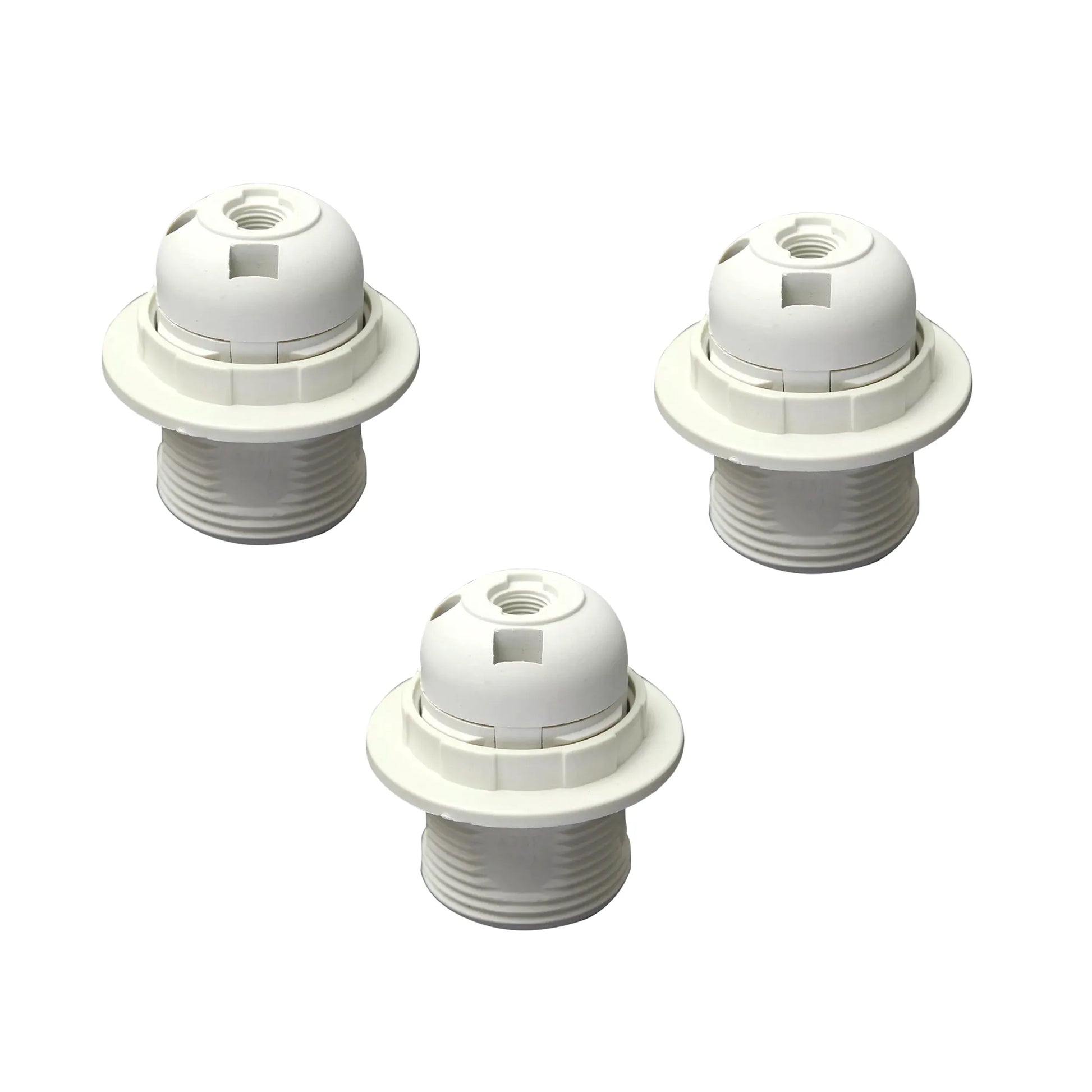 3Pack E27 Light Bulb Pendant Socket Holder,Screw White Plastic Lamp holder~4367