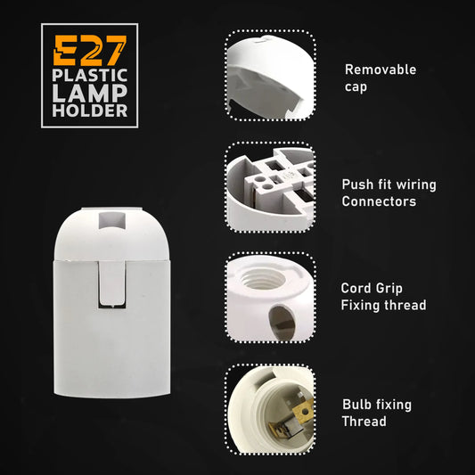 Screw E27 Light Bulb Lamp Holder Base Pendant Socket Cap Bulb Holder Lampshade~4381