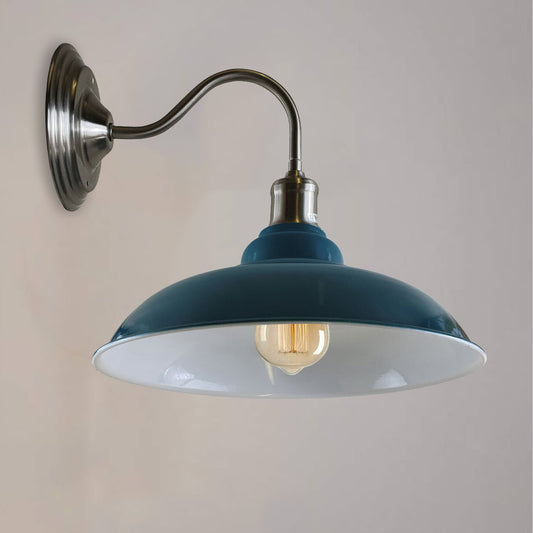 Blue colour Modern Industrial Indoor Wall Light Fitting Painted Metal Lounge Lamp~1661