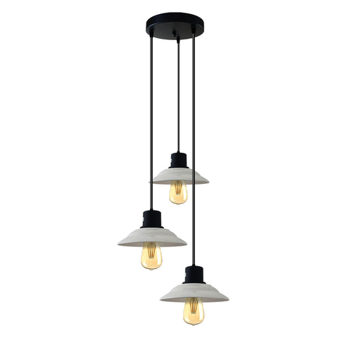 Black & White 3-Light Pendant for Dining Table~4355