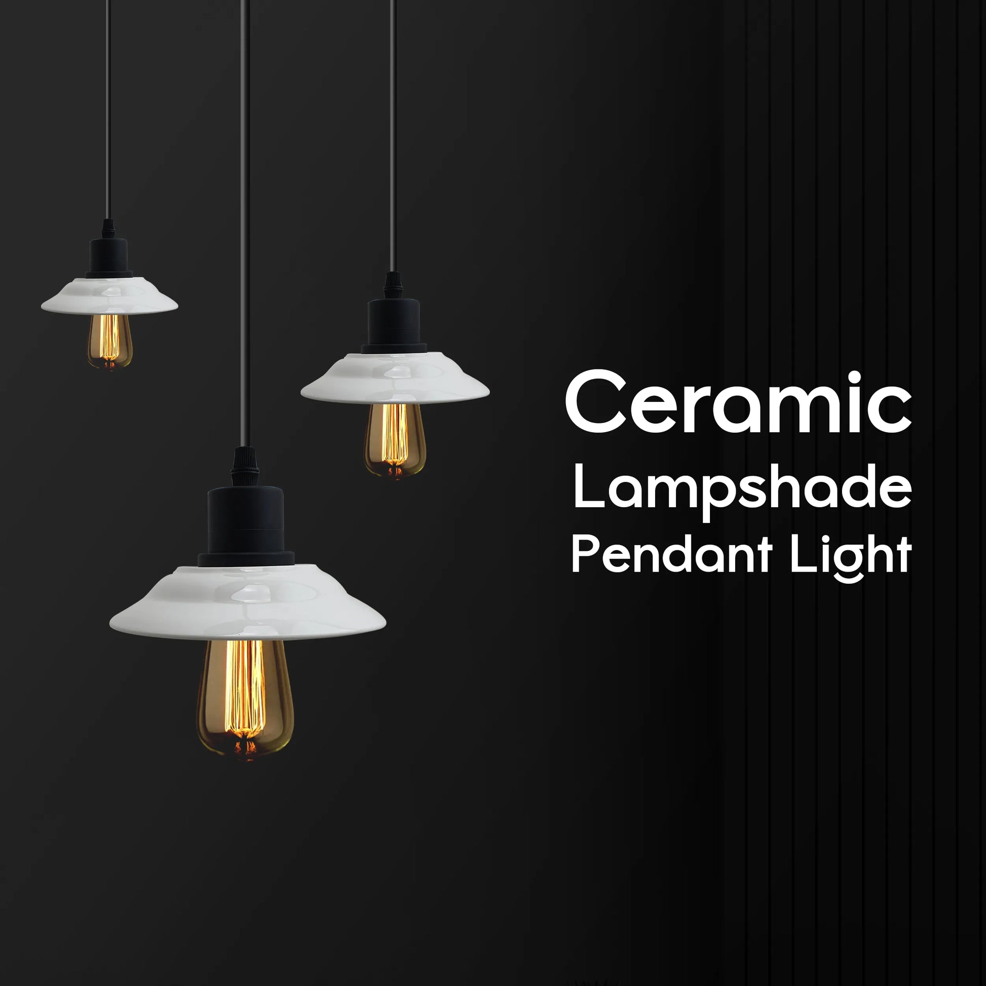 3 Way Ceramic Black and White Pendant Light Round Ceiling E27 Lamp Shade~4355