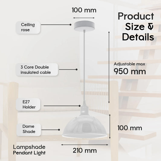 Modern Industrial Ceiling Pendant Light with E27 Base Ceiling Lighting~4986