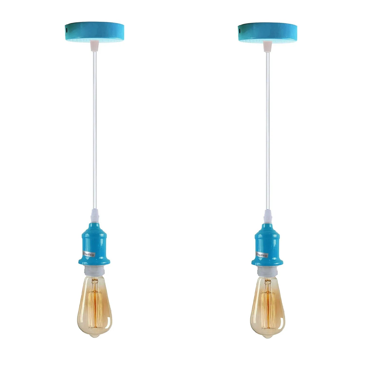 2 Pack Industrial Pendant Light, lampshade Lamp Holder Ceiling Hanging Light~4270