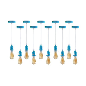 10 Pack E27 Pendant Light Fitting Set with Adjustable Cable ~4253
