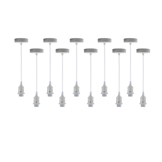 10 Pack Industrial Pendant Light Fitting,Lamp Holder Ceiling Hanging Light~4275
