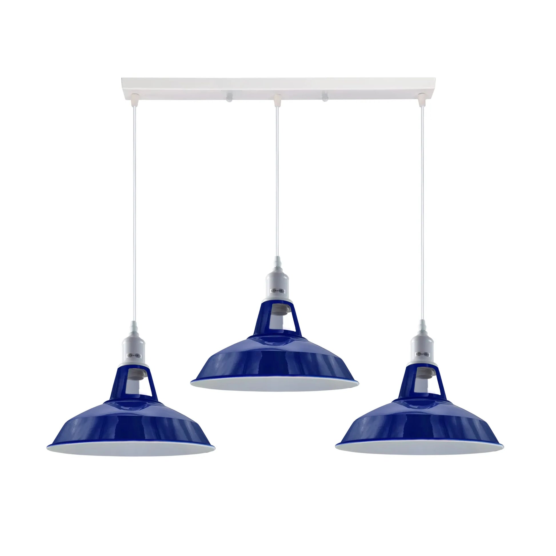 3 Way Ceiling Barn Slotted E27 Metal Pendent Light Fixture 