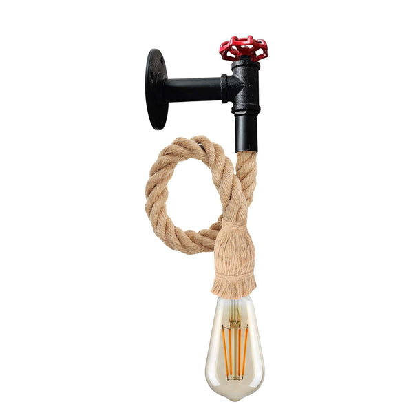 Hemp Rope Hanging Pendant light ~5573 – Pipe Wall Lamp