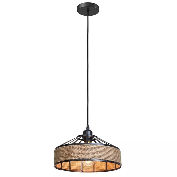 Hemp Rope Hanging Pendant light ~5573 – Cage Pendant Light