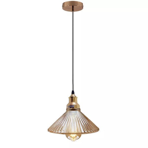Vintage Amber Glass E27 Adjustable Ceiling Pendant Light Fixture-5637 – Yes