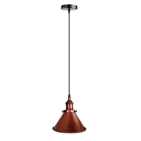 Vintage Hanging Shade Ceiling Pendant Light ~5668 – Rustic Red / 18CM