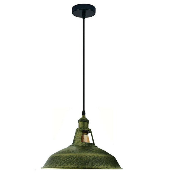 Vintage Hanging Shade Ceiling Pendant Light ~5668 – Brushed Brass / 30CM