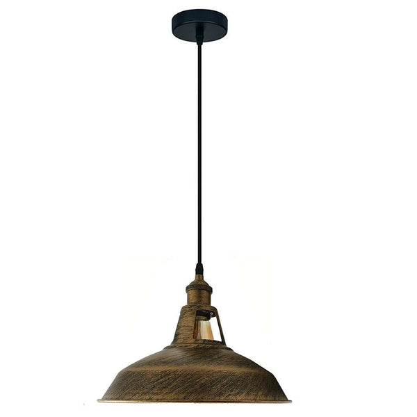 Vintage Hanging Shade Ceiling Pendant Light ~5668 – Brushed Copper / 30CM