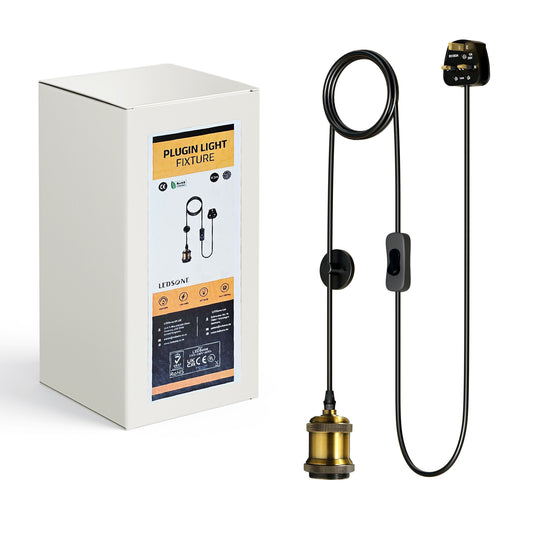 Plugin Cable Ceiling Mount Pendant light with Hook~5681