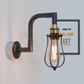 Industrial Conduit Pipe Metal Cage Wall Light Kit Matte Black E27~ 5701