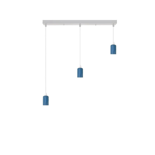 3-Bulb Ceiling Pendant Light | E27 Fitting ~5789 – Blue / No
