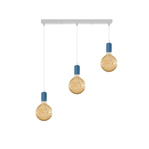 3-Bulb Ceiling Pendant Light | E27 Fitting ~5789 – Blue / Yes