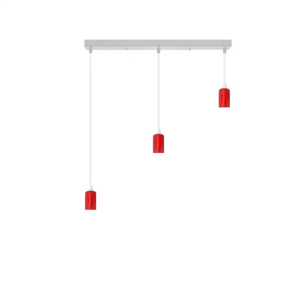 3-Bulb Ceiling Pendant Light | E27 Fitting ~5789 – Red / No