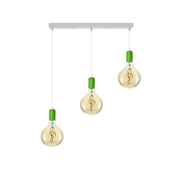 3-Bulb Ceiling Pendant Light | E27 Fitting ~5789 – Green / Yes