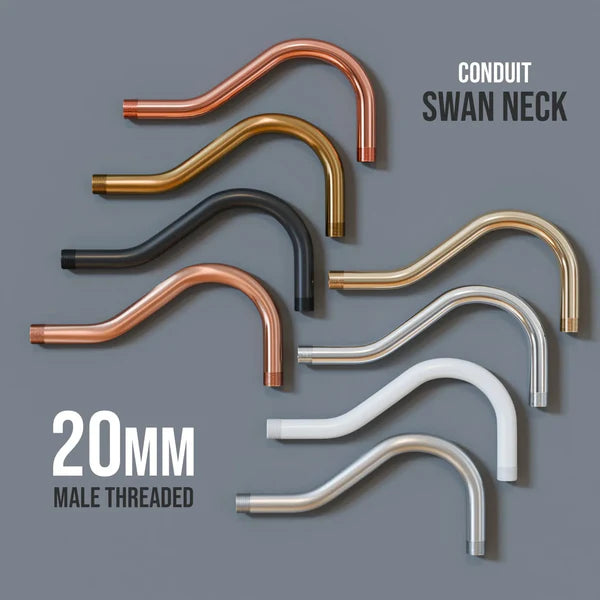 Swan Neck Bend conduit pipe Fitting Metal 220mm length Male Thread -5653
