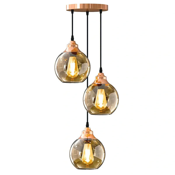 Vintage Smoked Glass Shade Pendant Ceiling Light~5954 – Type 1 / No