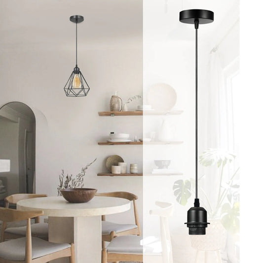 Pendant Light E27 Lamp Holder Ceiling Hanging Light With PVC Cable~4225