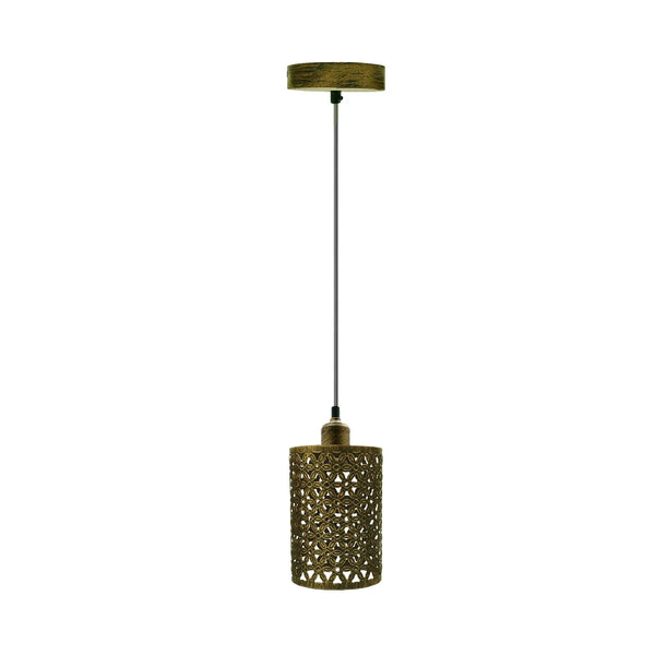 Modern Brushed Silver Pendant Light | Geometric Design ~5973 – No