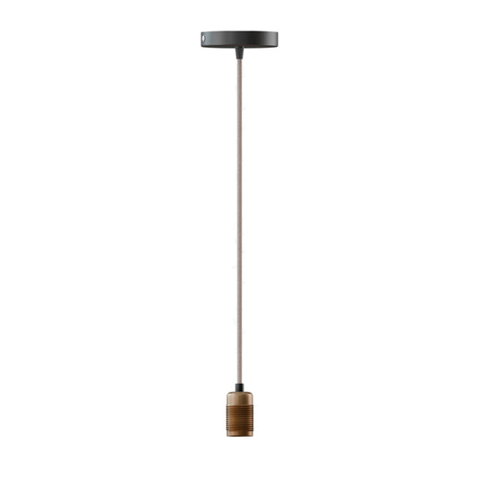 Lámpara colgante de cáñamo ajustable | 95 cm, industrial, E27 ~6044