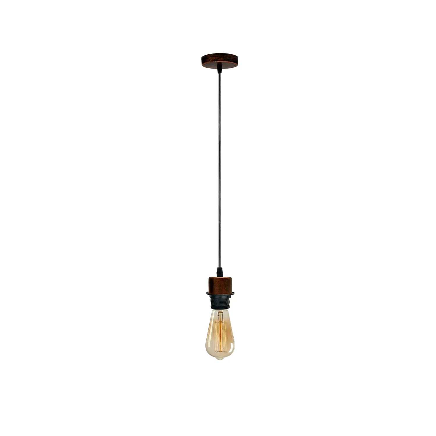 Rustic Red Pendant Light, Lamp Holder Hanging Light,E27 UK Holder PVC Cable~4206