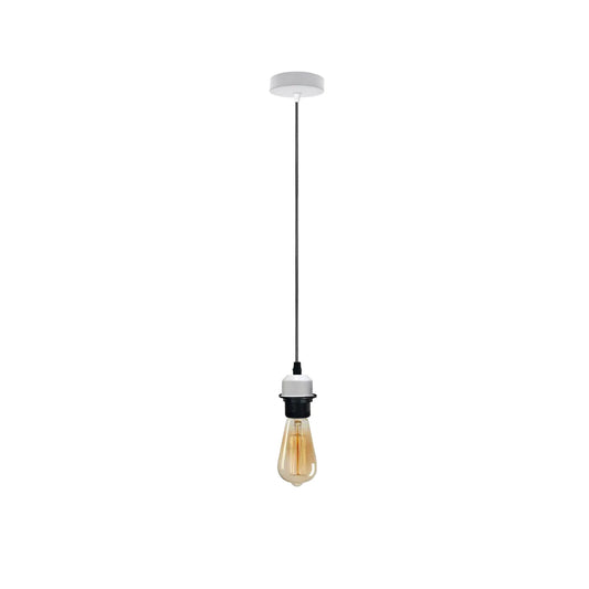 White Pendant Light,Lamp Holder Ceiling Hanging Light,E27 UK Holder PVC Cable.~4204