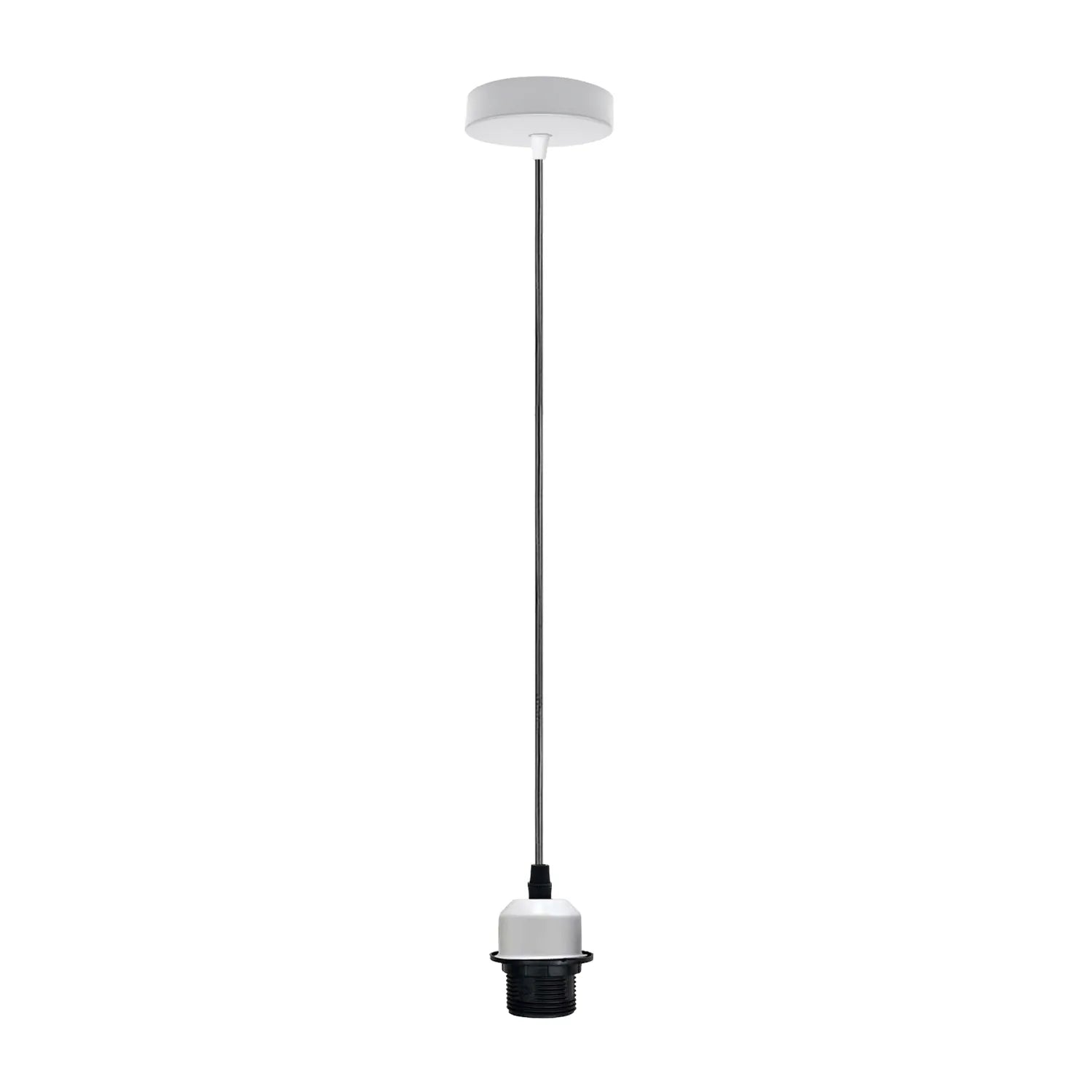 White Pendant Light,Lamp Holder Ceiling Hanging Light,E27 UK Holder PVC Cable ~4205