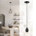 2 Pack Black Pendant, Lampshade E27 Lamp Holder Hanging Light,PVC Cable~4235