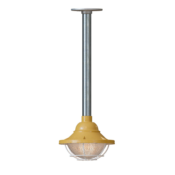 Industrial Steampunk Pipe Pendant Light E27 Metal cage hanging Lights~6111 – Yellow / 40cm / Yes