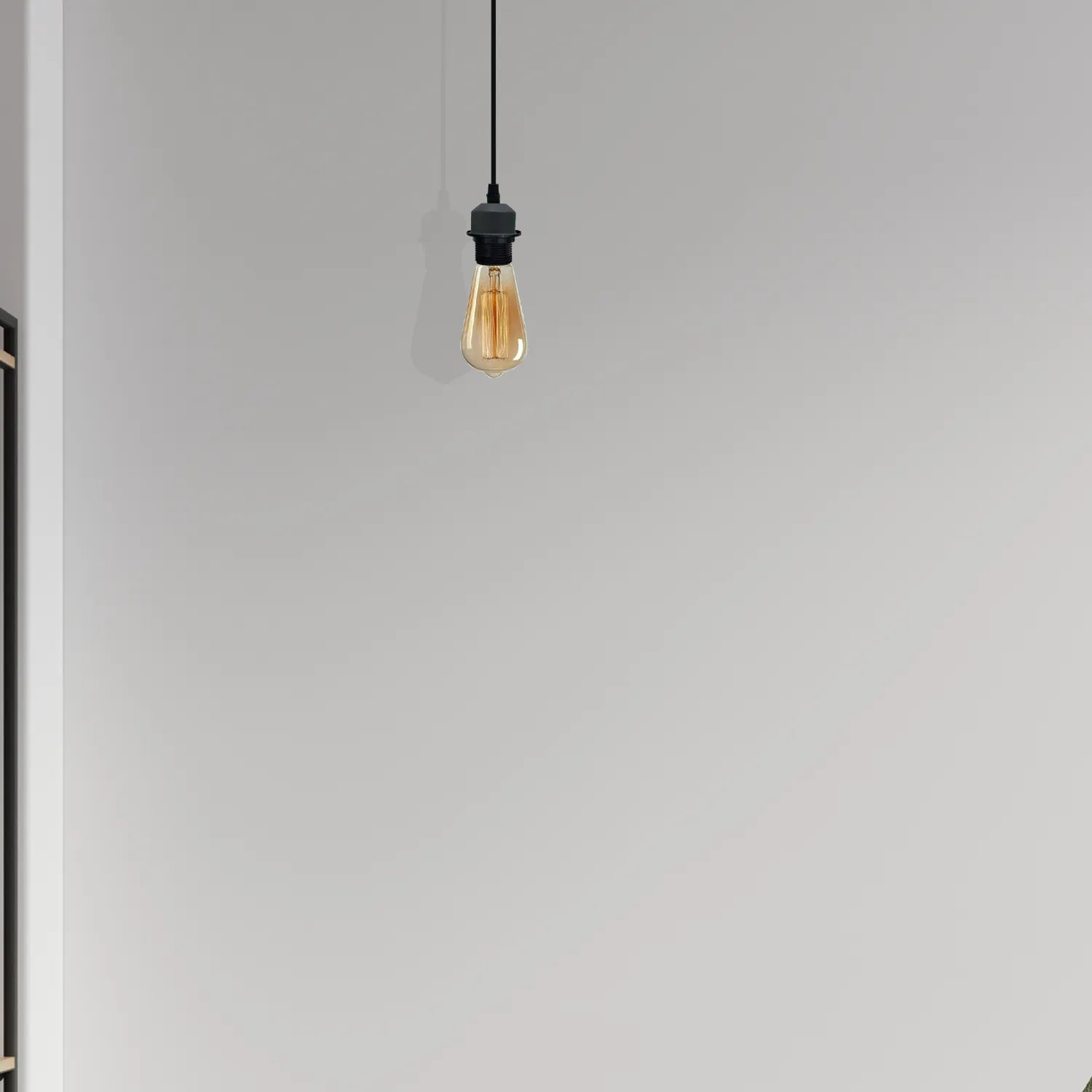 2Pack Grey Pendant Light,E27 Lamp Holder Ceiling Hanging Light,PVC Cable~4231