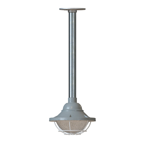 Industrial Pipe Pendant Light with Metal 21cm cage Hanging Conduit Set ~ 6112 – Grey / 40cm / No