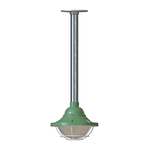 Industrial Pipe Pendant Light with Metal 21cm cage Hanging Conduit Set ~ 6112 – Green / 40cm / No