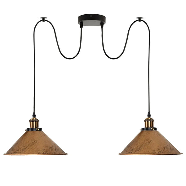 2 Way Industrial Celling Hanging Lamp Pendant Light~3508 – Brushed Copper / No