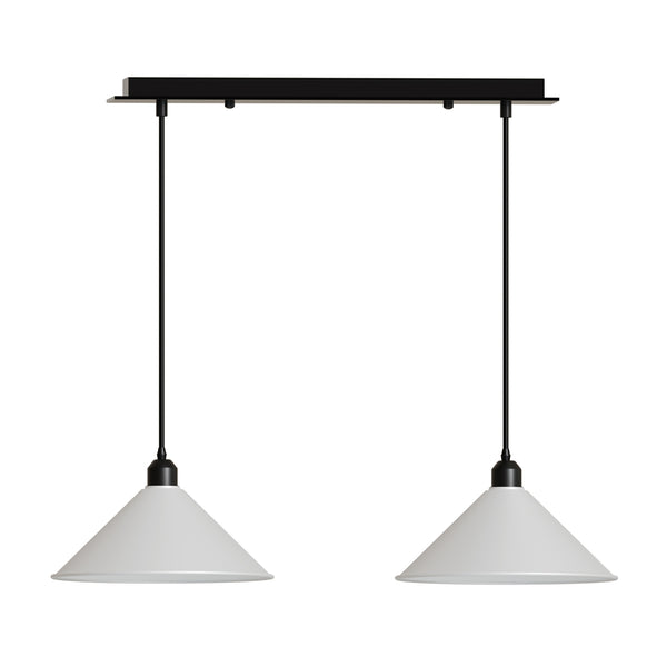 E27 2 Head Pendant Light Metal  ~6116 – White / No